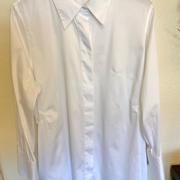 PLUS SIZE! Soft Surroundings Button Down Shirt White 1X - Picture 8 of 8